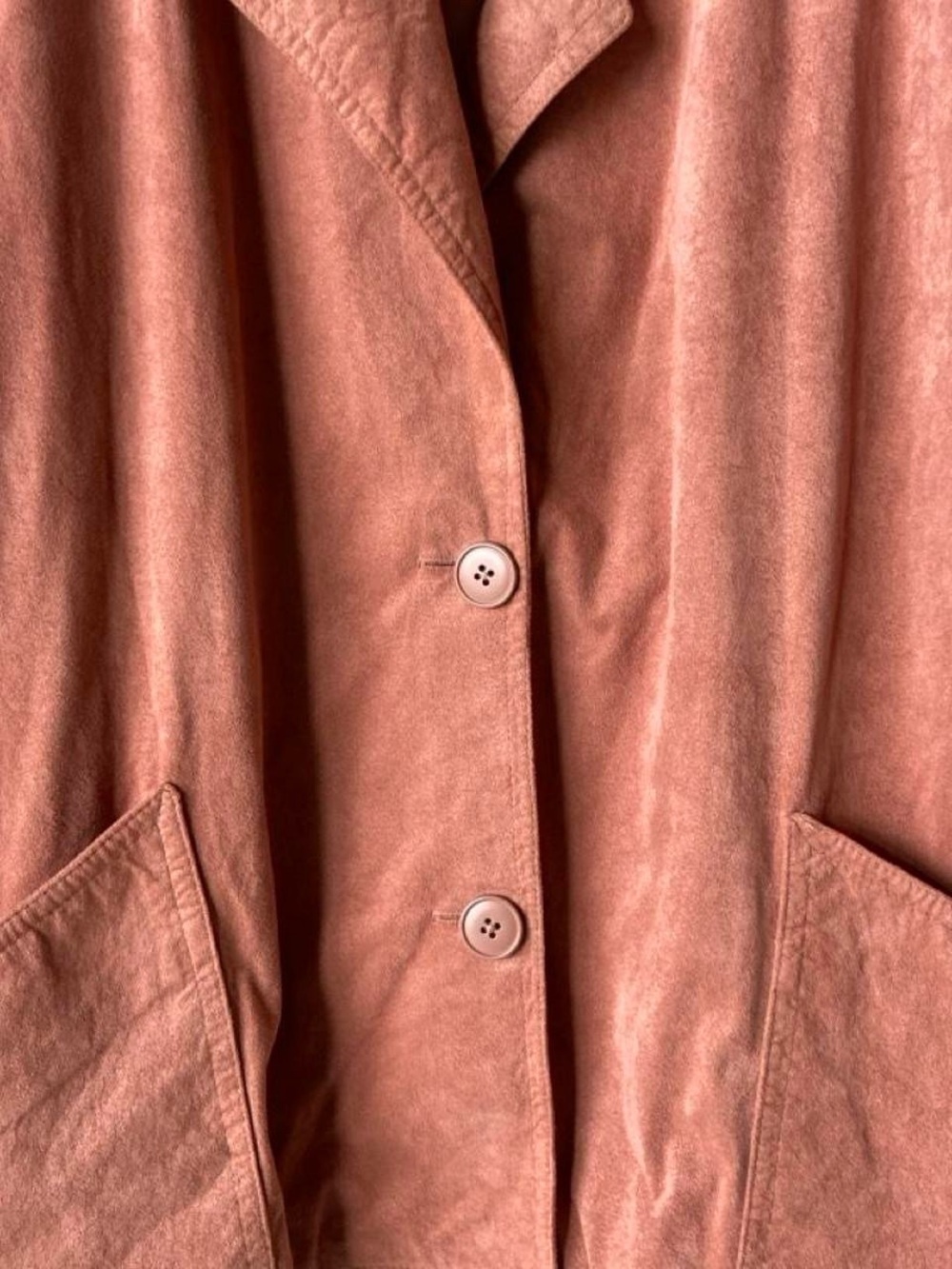 Vintage Women's Dusty Rose Suede Blazer - Relaxed Notch Collar - Picture 4 of 7